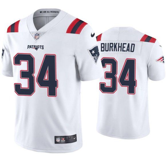Men New England Patriots 34 Rex Burkhead Nike White Vapor Limited NFL Jersey